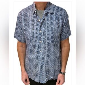 Tasso Elba Blue Hawaiian patterned  Shirt